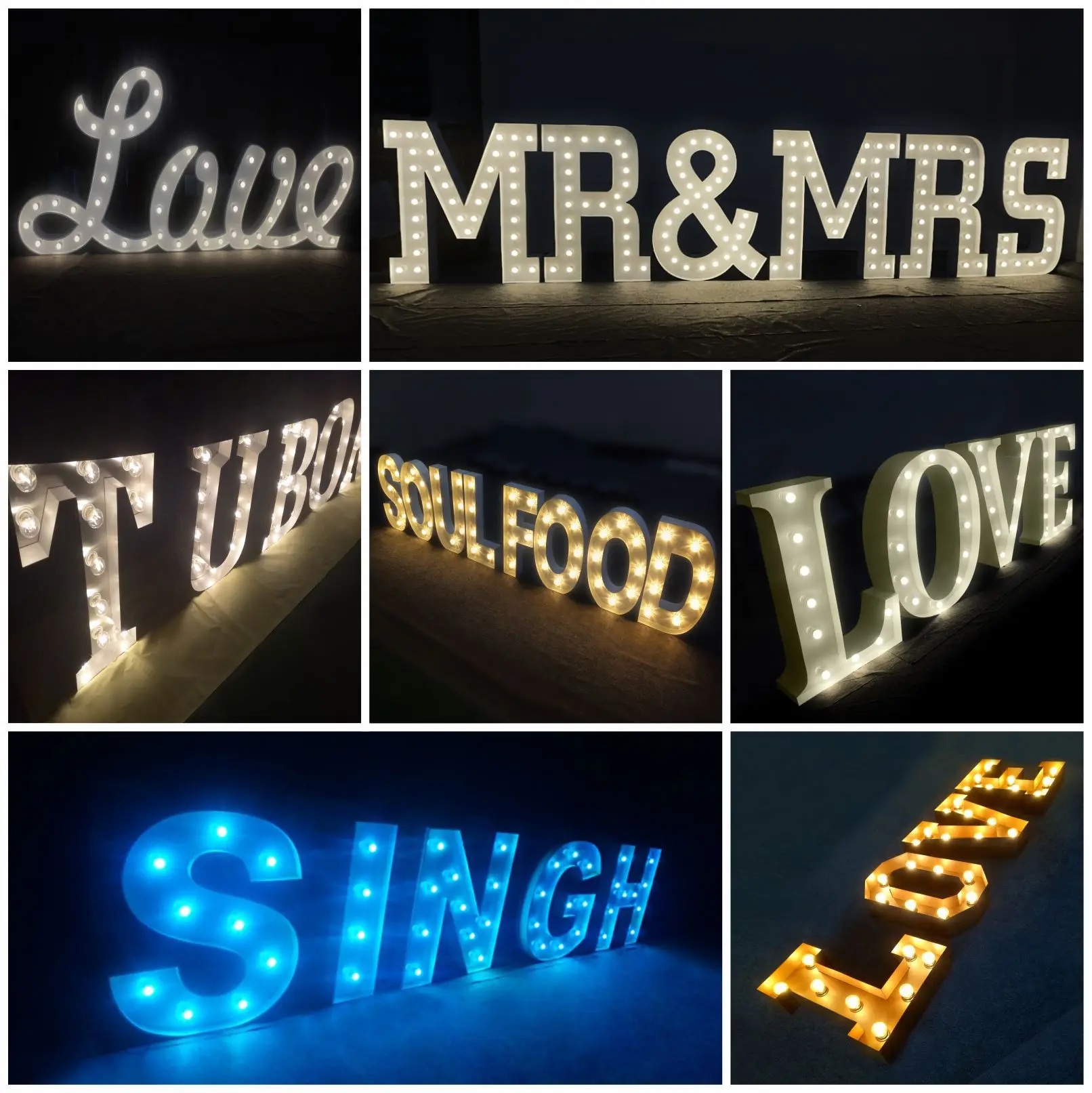 Party Decor LED Marquee Letter Lights For Wedding Proposal Happy Birthday Party Supplies For Party Decoration