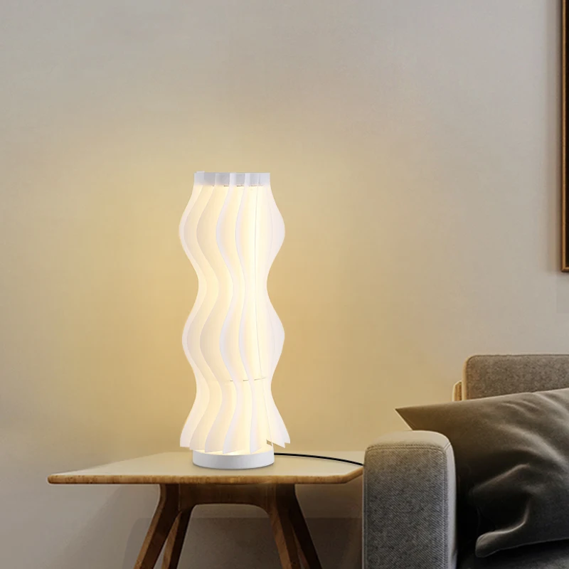 

OUFULA Modern LED Table Lamp Vintage Creative White Simple Desk Light Standing Decorative For Home Living Room Bedroom