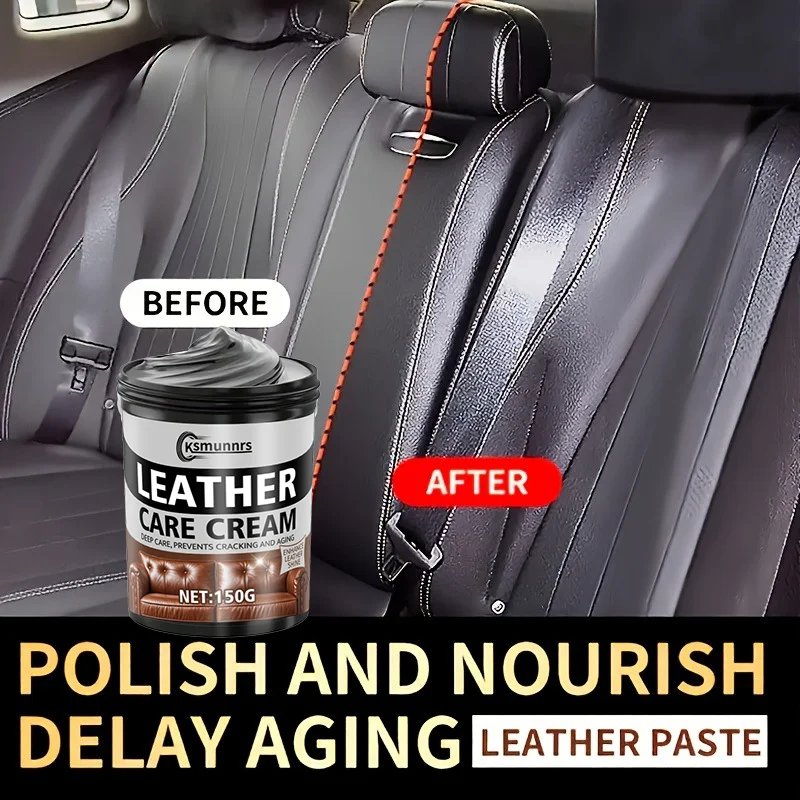 Multi-Function Leather Care Cream - Suitable for Sofas, Car Seats, and Shoes Renewal Cream - Long-Lasting Shine and Protection,