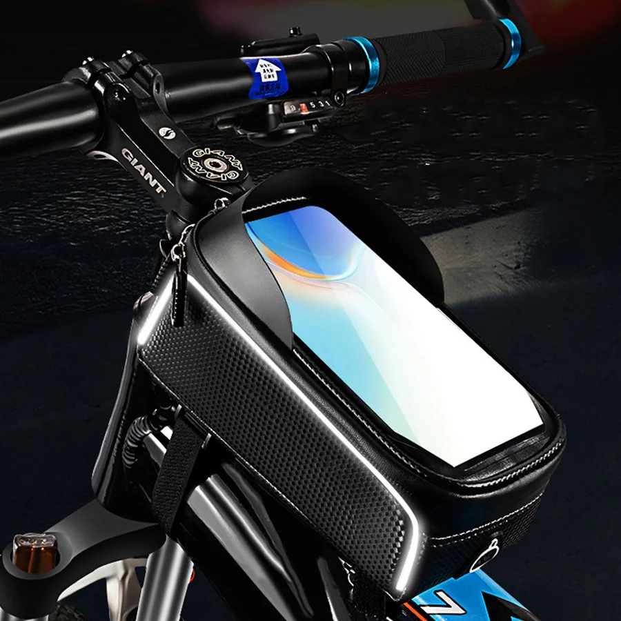 

Waterproof Bike Front Frame Bag,Touch Screen Compatible,Water-Resistant,Adjustable,Cycling Essential for Safe Riding