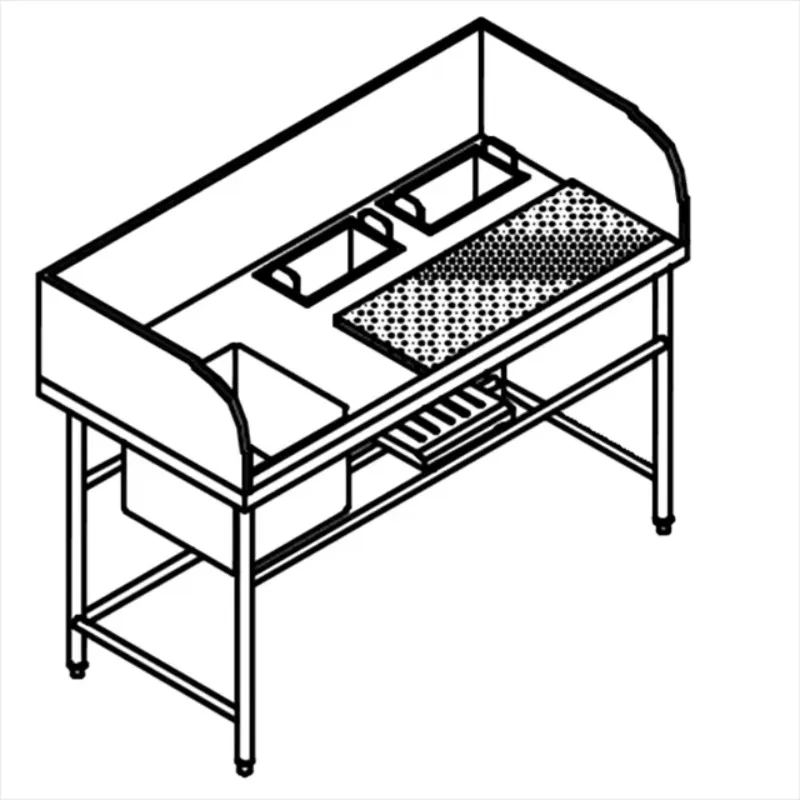 Stainless Steel Fish Cleaning Sink Table for Commercial Kitchen