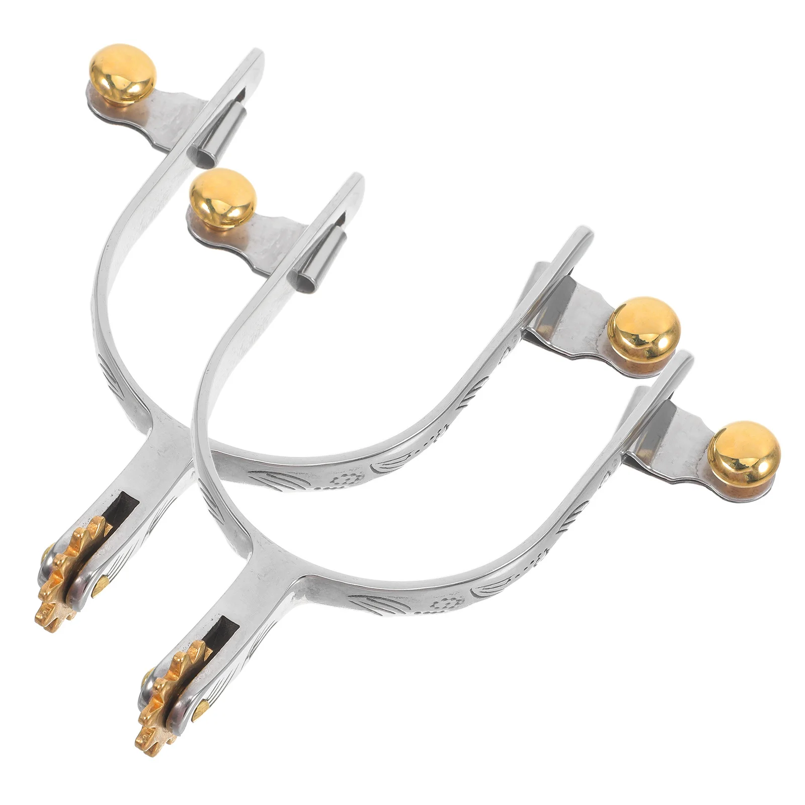 2 Piezas de Espuelas Vaqueras Occidentales de Acero Inoxidable con Hebilla de Cobre, Equipo de Montar Duradero para Hombres y Mujeres, Accesorio para Botas