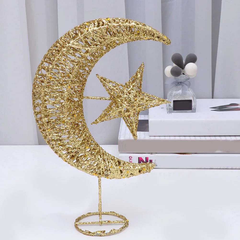 

Christmas Tree Star Moon Treetop Decor Christmas Star Toppers Xmas Ornaments Golden Metal Plastic Home Festive