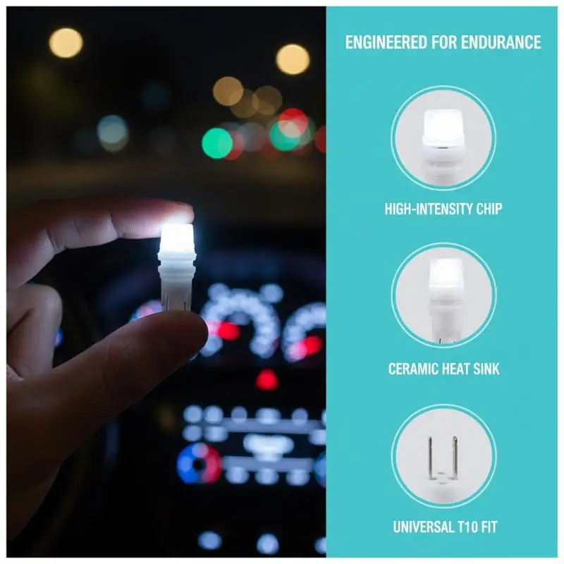 

10 шт. светодиодных ламп T10 194 168 для автомобиля, суперяркие, энергосберегающие, для противотуманных фар и заднего освещения