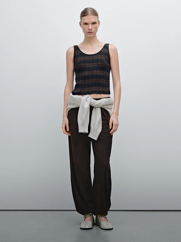 Dzianinowa kamizelka z czystej bawełny Svel U-Ne w paski, codzienna, przyjazna dla skóry, letnia nowość, retro, top damski MD