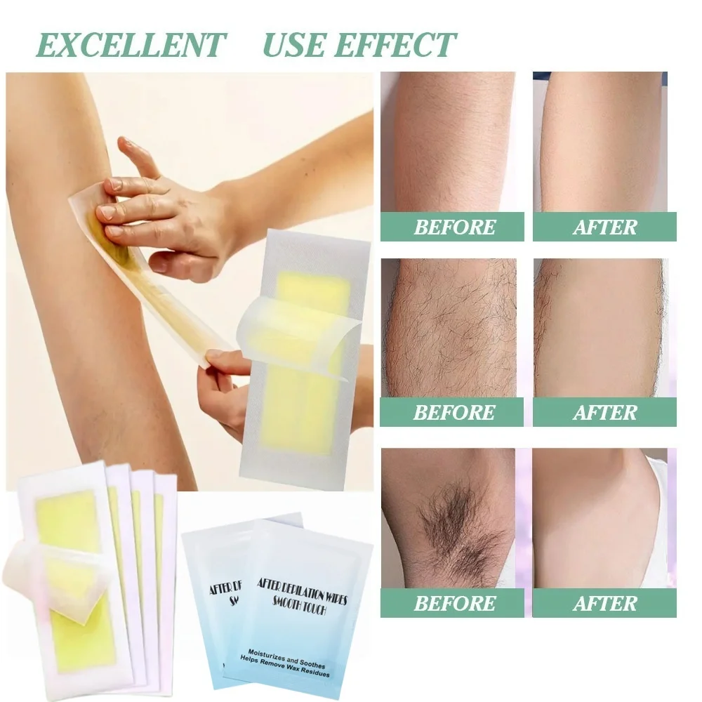 

20 шт./50 шт. восковые полоски для удаления волос - легко отслаивающиеся лица, бровей, губ, бороды и щек - портативный, безболезненный