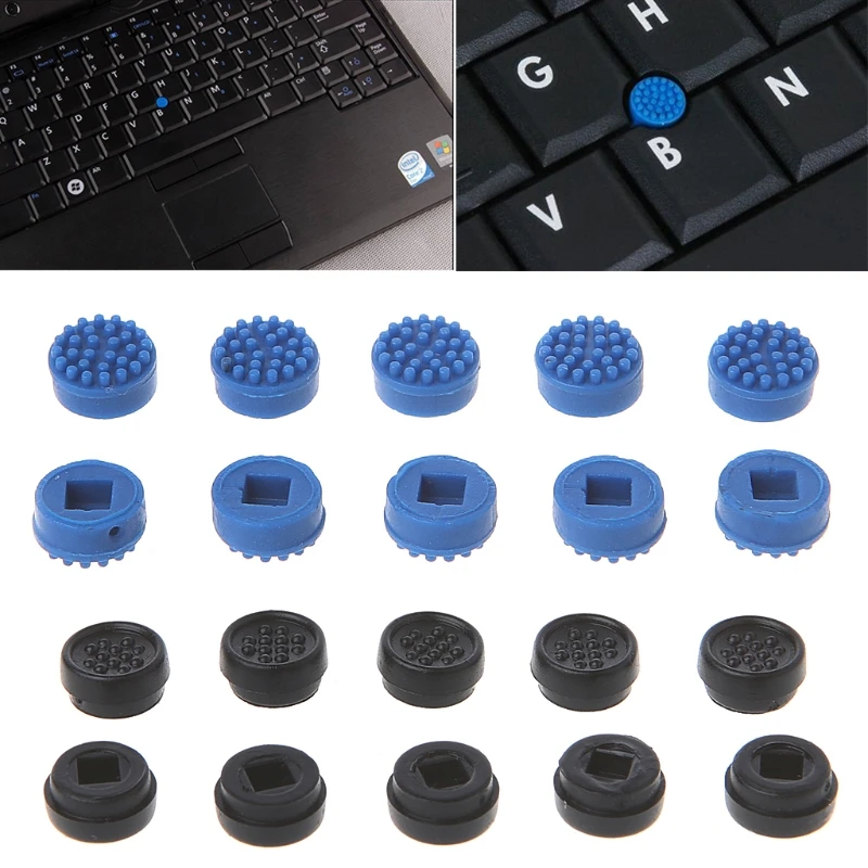 10 Pack Replacement Trackpoint Cap Mouse Point Stick Nipple for Dell for DELL Laptop Keyboard Black Blue