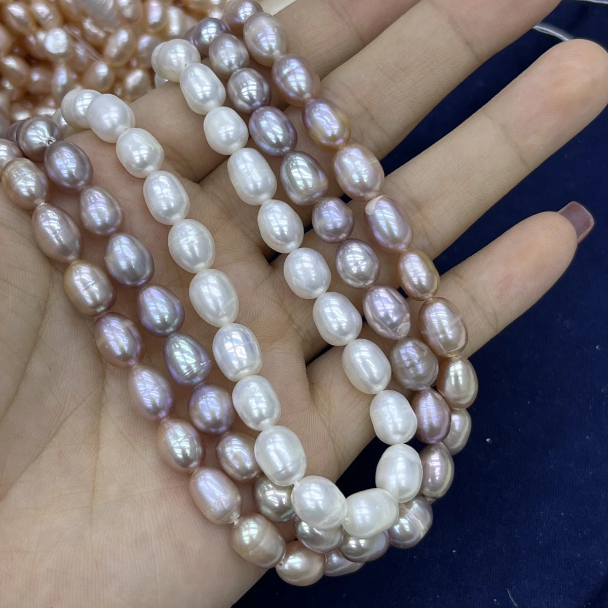 

AAA 7-8mm High-quality Natural Freshwater Pearls Rice-shaped Strand Beads for Jewelry Making DIY Necklace Bracelet Accessories