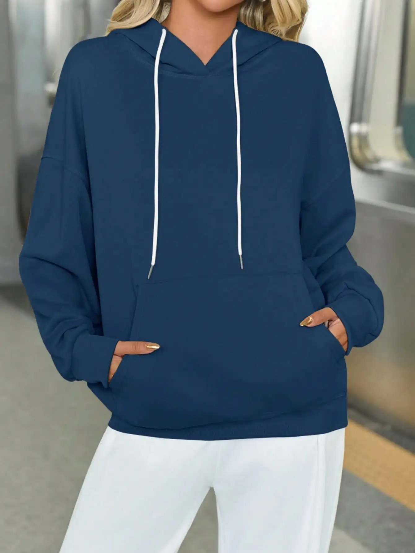 Fisoew Womens Casual Oversized Hoodies Loose Fit Lange Mouw Trekkoord Capuchon Sweatshirts 2025, Herfst Winter Outfits