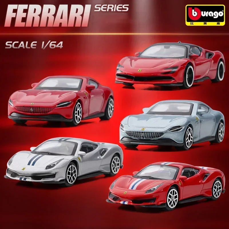 Burago 1:64 Ferrari Series SF90 488P Roma F430 F12 Alloy Car Model Children\'s Toys Holiday Gift Collection Car Model Wholesale