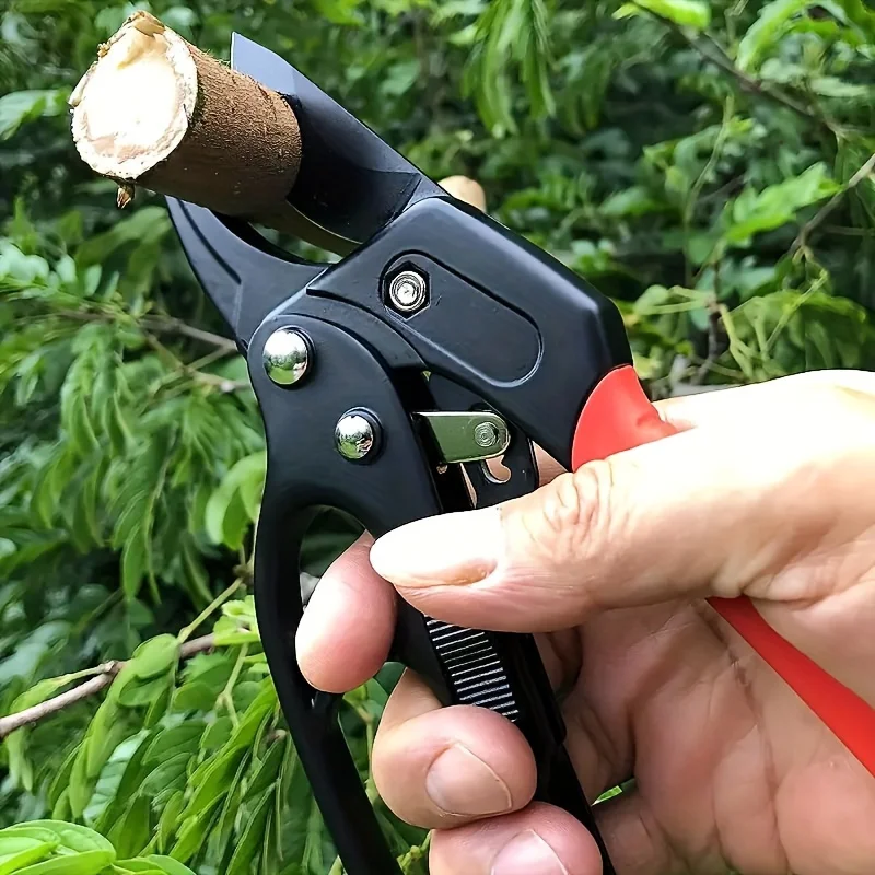 1pc professional ratchet anvil branch shears, segmented pulley pruning cutter, labor-saving manual branch scissors for garden and fruit tree trimming, with ratchet mechanism and anvil groove design, reinforced handle structure, gardening shears - view 4