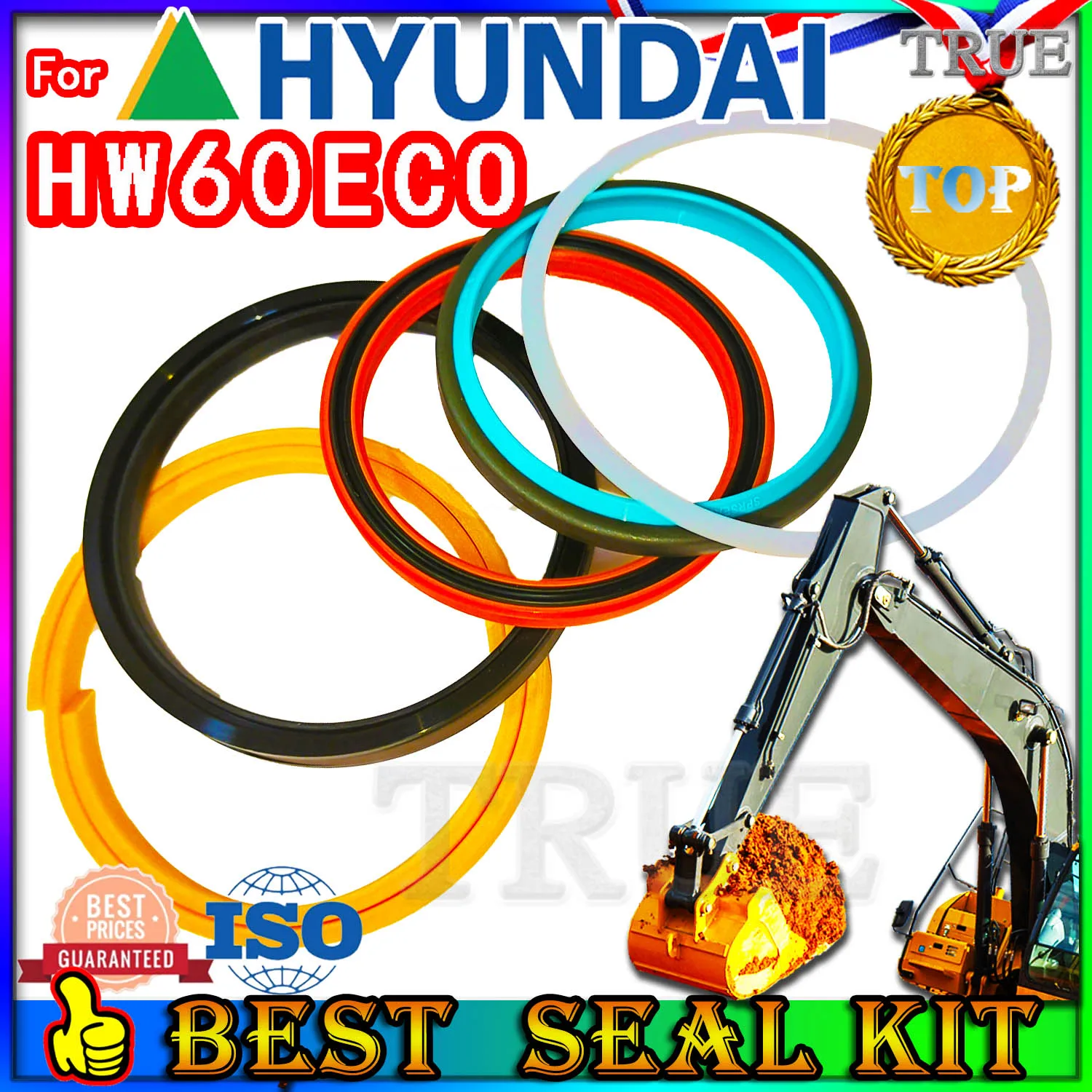 

For Hyundai HW60ECO Oil Seal Repair Kit Boom Arm Bucket Excavator Hydraulic Cylinder Pilot Regulator Injector Foot PPC Loader