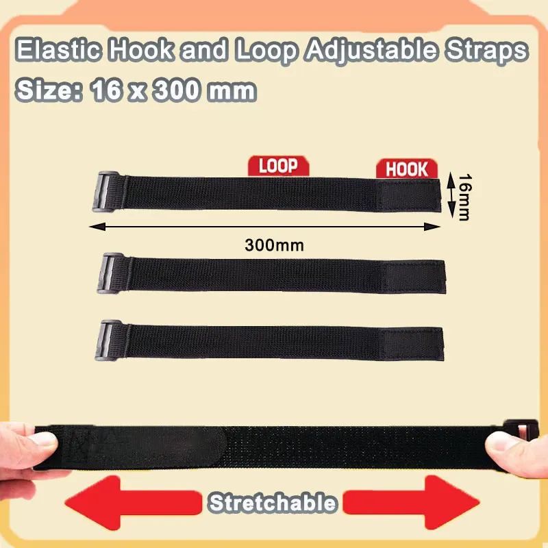 3/5PCS Adjustable Hook and Loop Fastener Tape for Cords