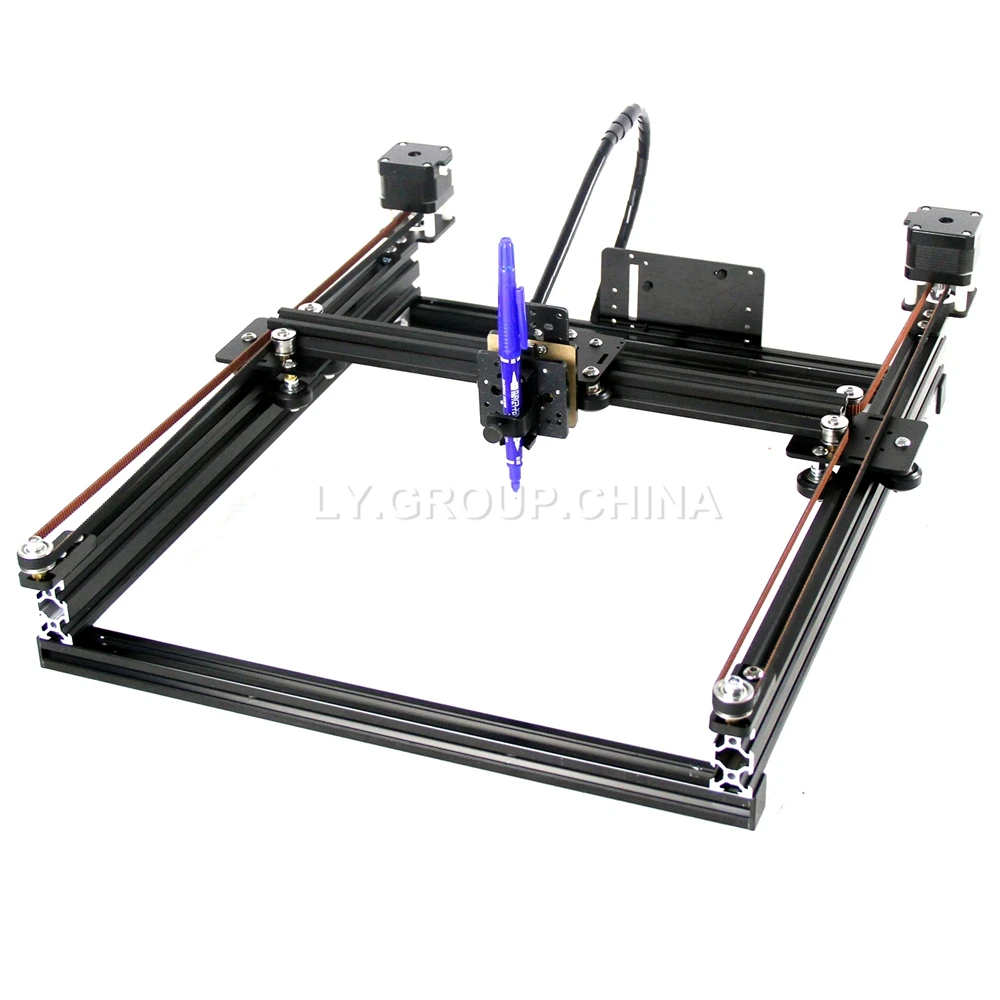 LY Frame Type Belt Pulley Pen Drawing Robot Machine Lettering XY-plotter for Sketch Writing EBB Motherboard Support Diode Laser