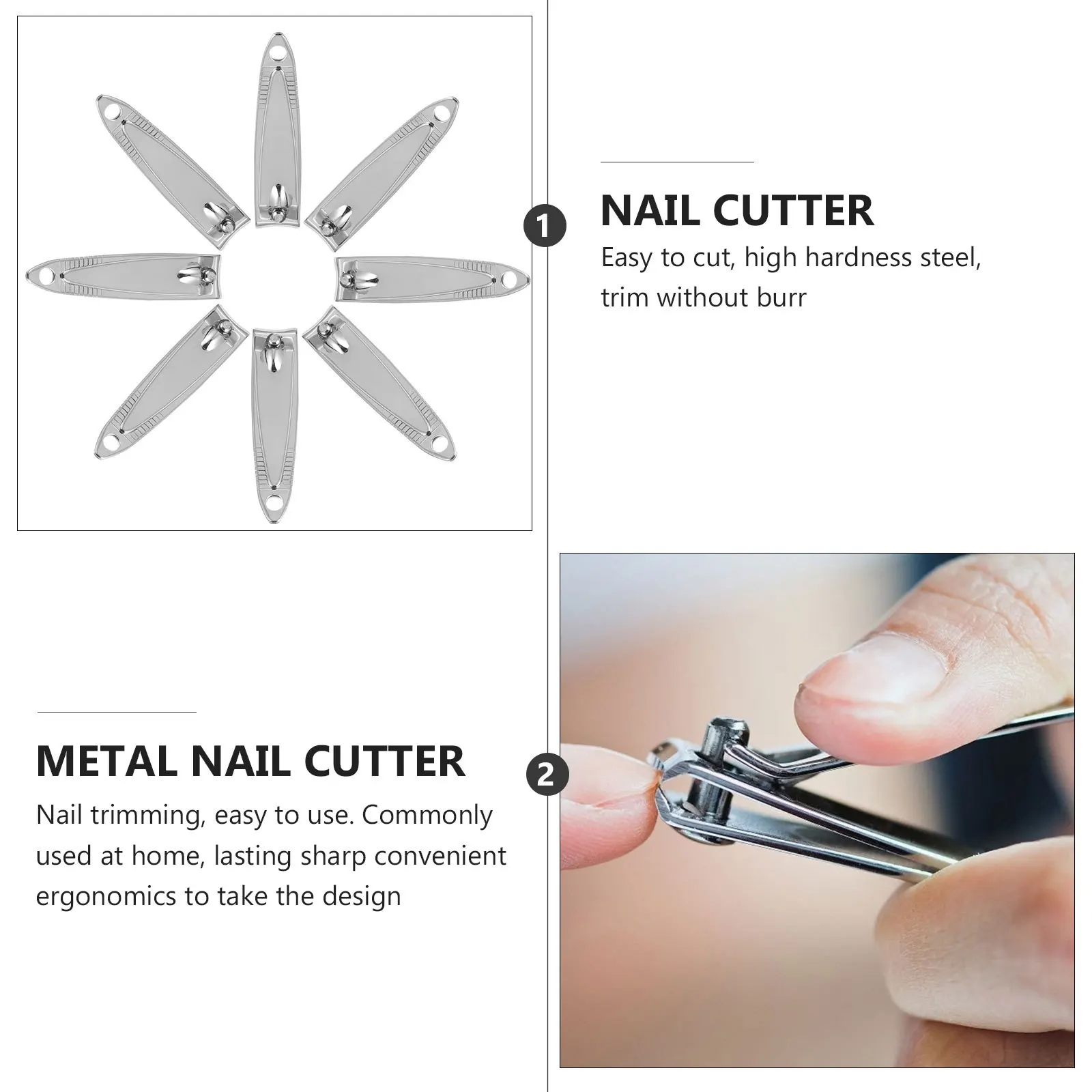 

20Pcs Ergonomic Handle Nail Clippers Metal Nippers Professional Manicure Set for Hard Nails Trimming Travel Gift