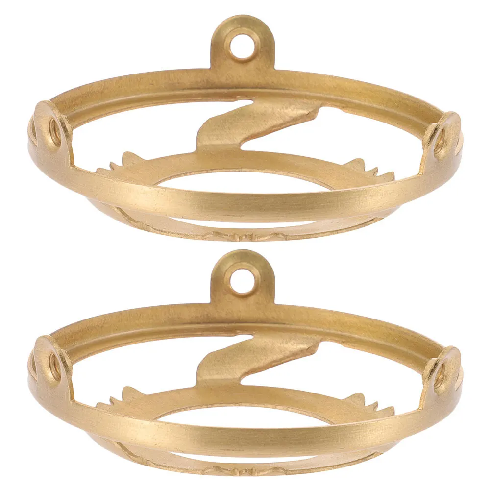 

2pcs Pure Copper Lamp Shade Holder: Durable Glass Fixture Ring Collar For Stable Table Lamp Repair Parts Replacement