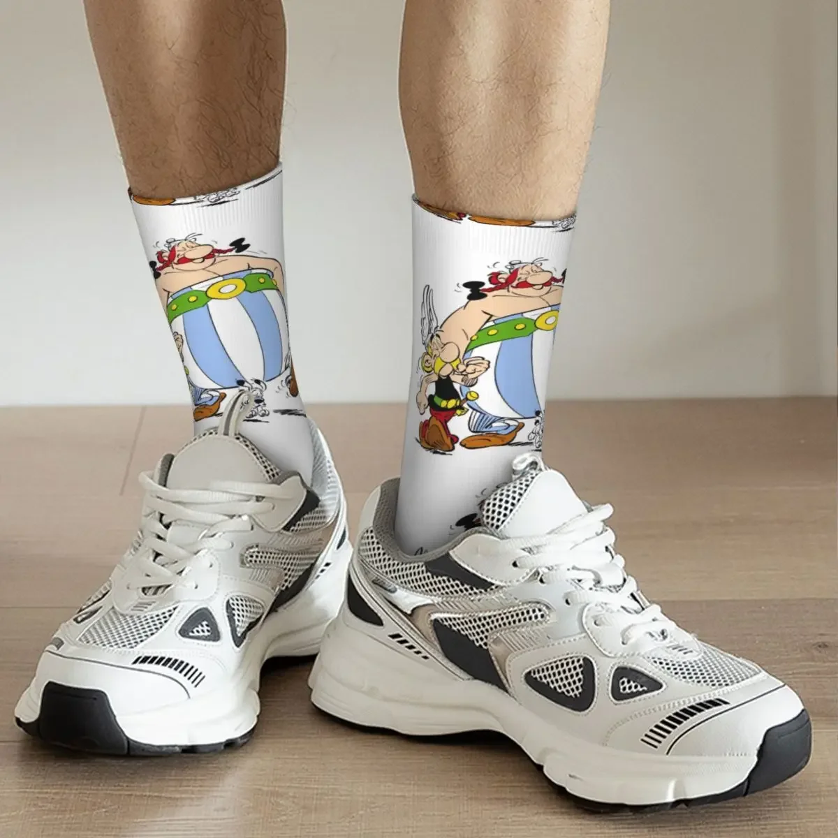 Calcetines largos de Asterix y Obelix para hombre y mujer, medias supersuaves Harajuku, accesorios para todas las estaciones, regalos