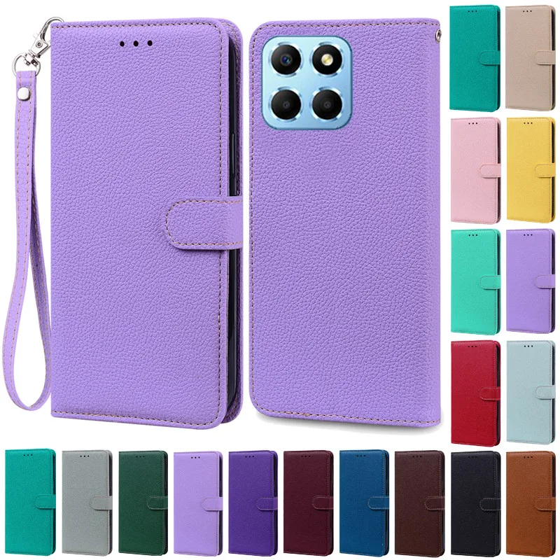 For Honor X6 Case Huawei Honor X6 2022 Cover Silicone Wallet Flip Leather Case For Honor X6 VNE-LX1 VNE-LX2 Phone Case Fundas