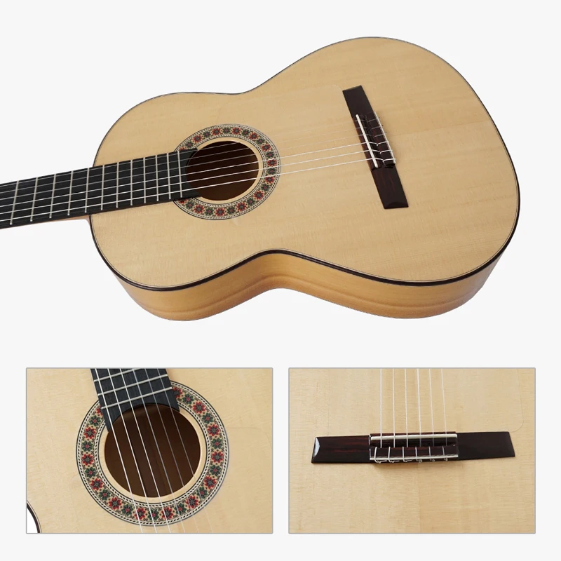 Handmade All solid Spruce top Spanish Cypress Vintage professional Flamenco Blanca classical Guitar