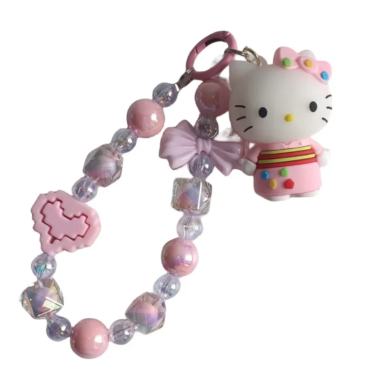 Sanrio Cartoon Cartoon Hello Kitty Mobiele Telefoon Hanger, Nieuwe Dress-Up Kraal Armband Cartoon Pop Meisje Schattige Tas Hanger Decoratie