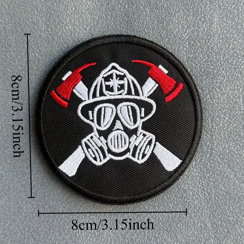 Parche táctico Bombero bordado Velcro para mochila y ropa - imagen 5