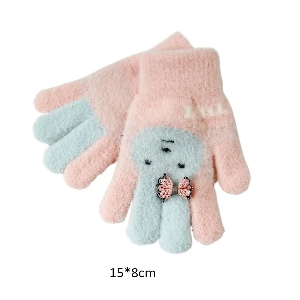 Cold Proof Autumn Winter Gloves Thickened Windproof Warm Mittens Plush Rabbit Children Baby Gloves Boys Girls