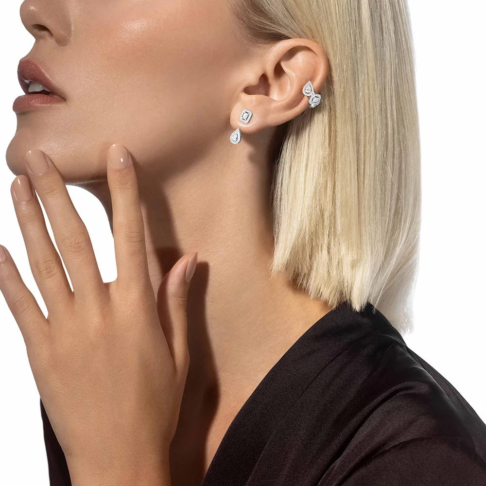 Sterling silver s925 luxury water drop diamond stud earrings messik style My Twin series fashion charm women's stud earrings