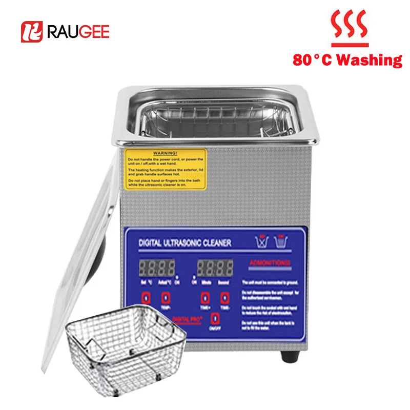 Ultrasonic Cleaner 1.3L 2L 3L Heated Washing Ultrasound Cleaning Machine Professional Home Commercial Ultrasonic Cleaner 80°C