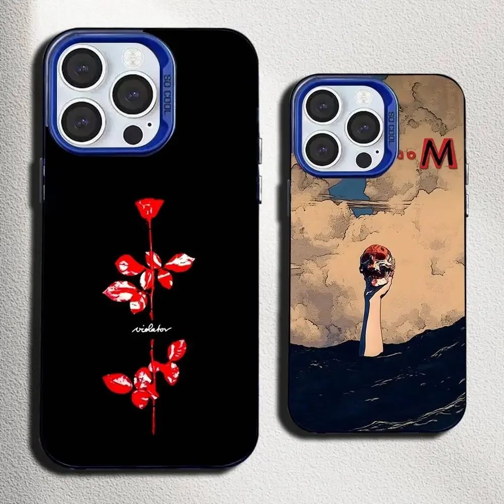 

D-Depeche Mode Rock-ES Band Phone Case For iPhone 16,15,14,13,12,11,Mini,Pro,SE,MAX Blue Matte Silicone Cover