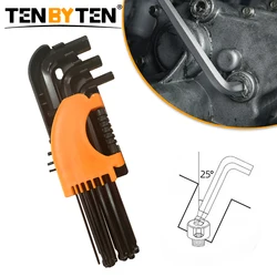 Allen Inch key L Type Double End Screwdriver Hex Wrench Set 9PCS Allen Key Hexagon Flat Ball Short Arm Spanner clef hexagonale