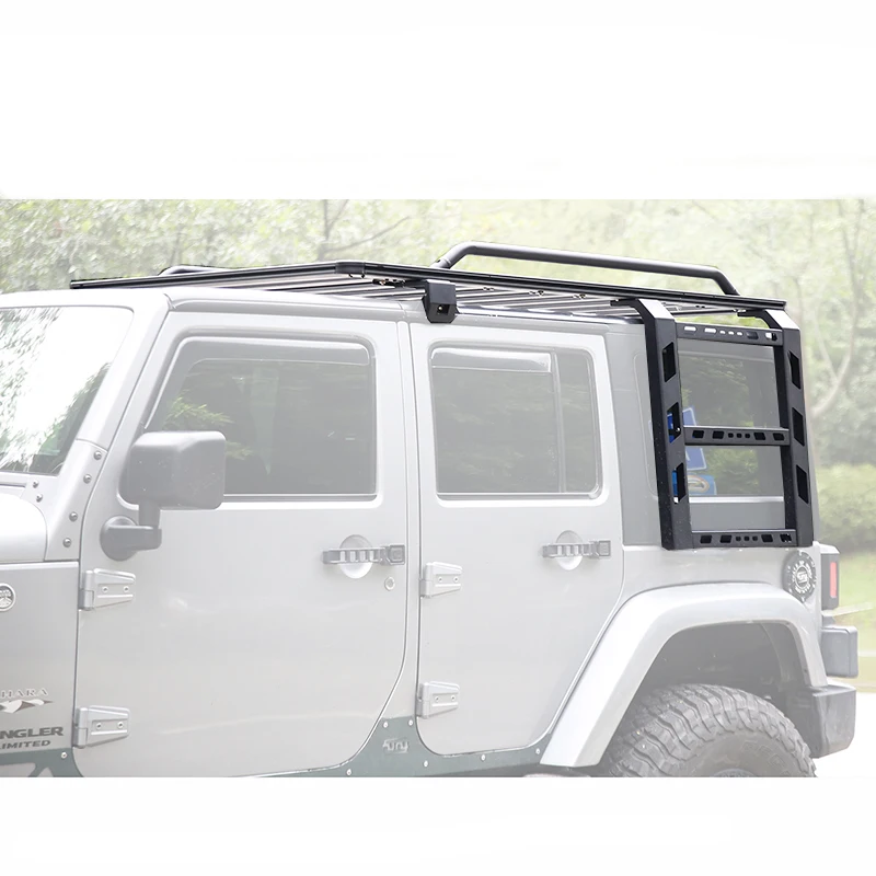 Maiker Aluminum For Jeep Wrangler JK car roof racks rail basket 4x4 top luggage carrier roofrack cargo carrier & bracket