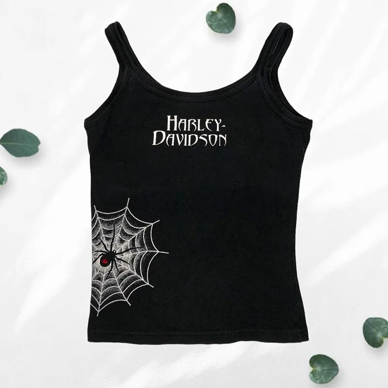 

y2k Print Letter Short Tank Tops Women'S Irregular Crop Top Y2k tops Summer Tube Top Embroidery Top women Suspenders traf tops