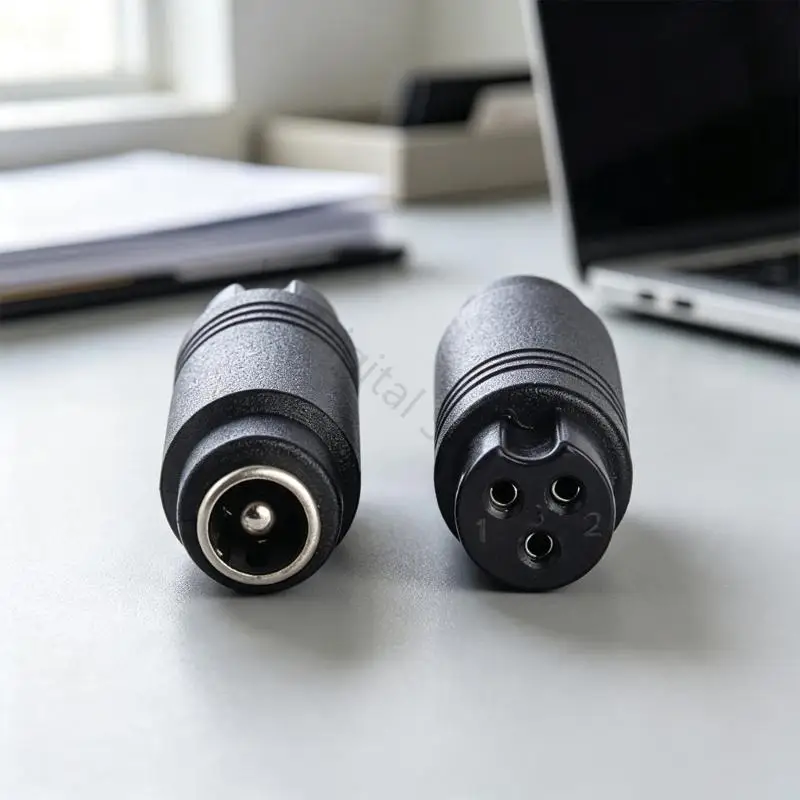 96BA Port Bridge with 5.5x2.1mm Female Side and 3 Pin Side, 2 Pack Black Part for Narrow Routing Areas, Stored Use, and 43 mm