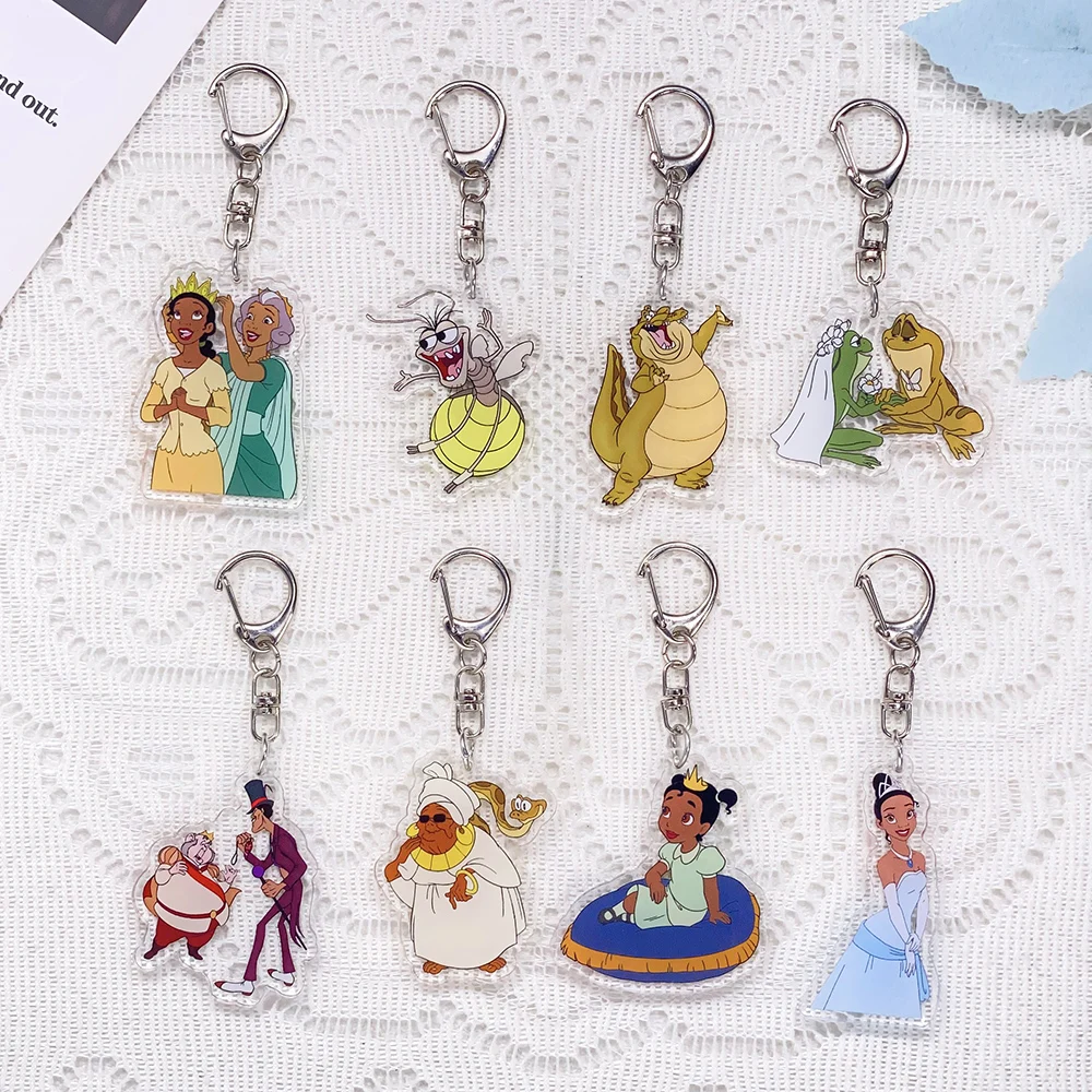 

1/13Pcs Disney The Princess and the Frog Keychain Acrylic Keyrings Bag Charms Backpack Pendant Prop Decoration Friends Gifts