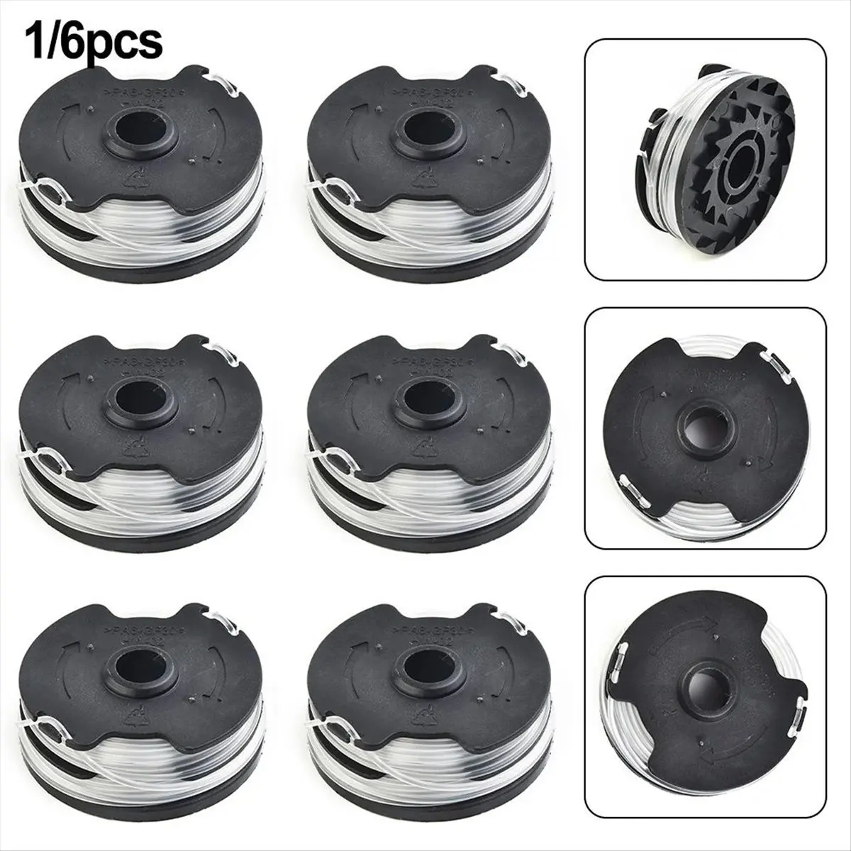 A23PBG 6Pcs Thread Spools for LIDL/Parkside Cordless Grass Trimmer PRTA 20-Li A1 B2 C3 String Garden Tool Replacement Part