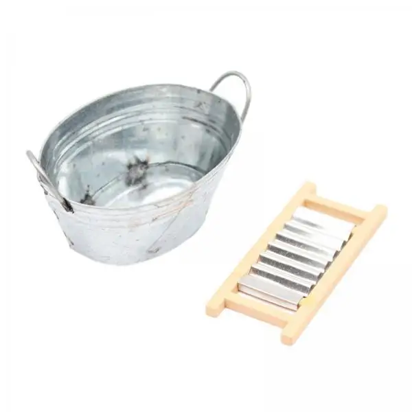 2xMiniature Dollhouse Washbasin Dollhouse Accessories BJD Doll Parts Small Wash Basin Model for 1/6 1/12 Scale Garden Livingroom