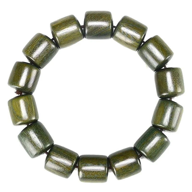 Natural Authentic Green Sandalwood Buddhist Beads Bucket Beads Old Type Beads Bracelet Transfer Rosary Sandalwood 108 Bracelets