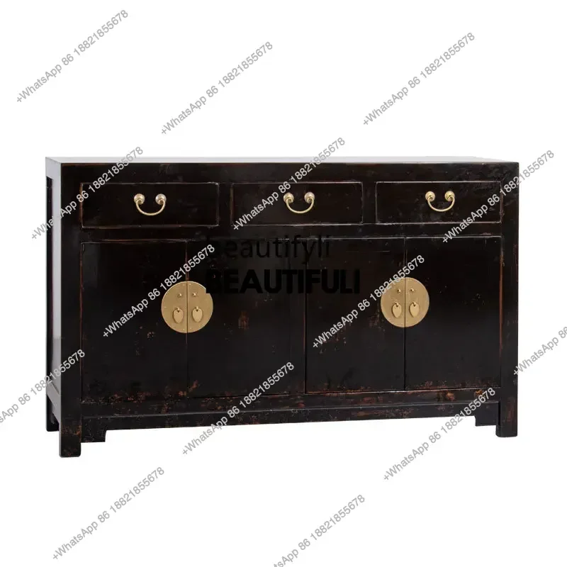ss8350 Chinese solid wood dining side cabinet storage, entrance, antique tea cabinet, kitchen storage cabinet for old storage