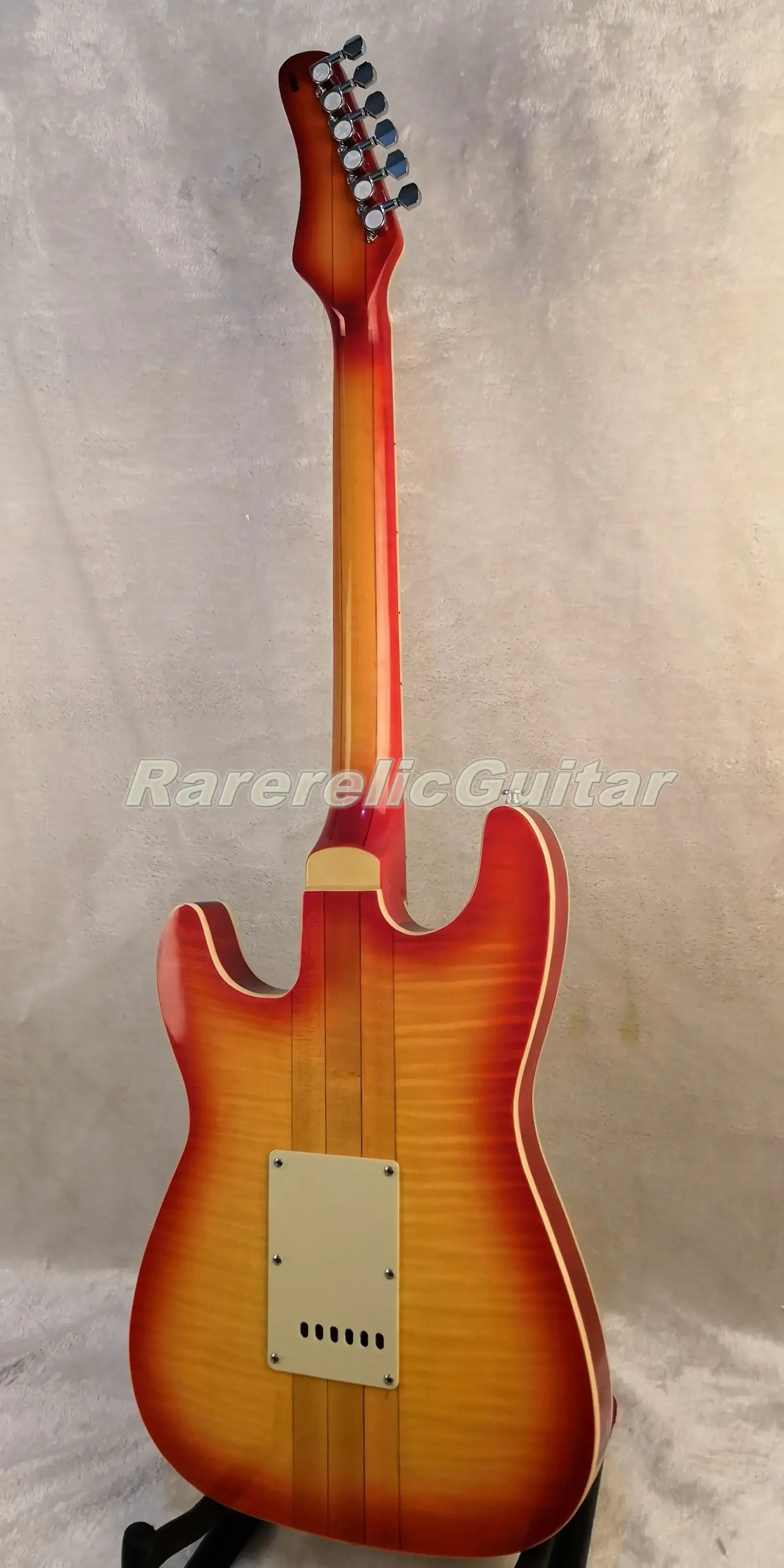 In Stock Hamiltone Cherry Sunburst Electric Guitar Stevie Ray Vaughan Inlay Book-matched Curly Flame Maple Top  Tremolo Bridge