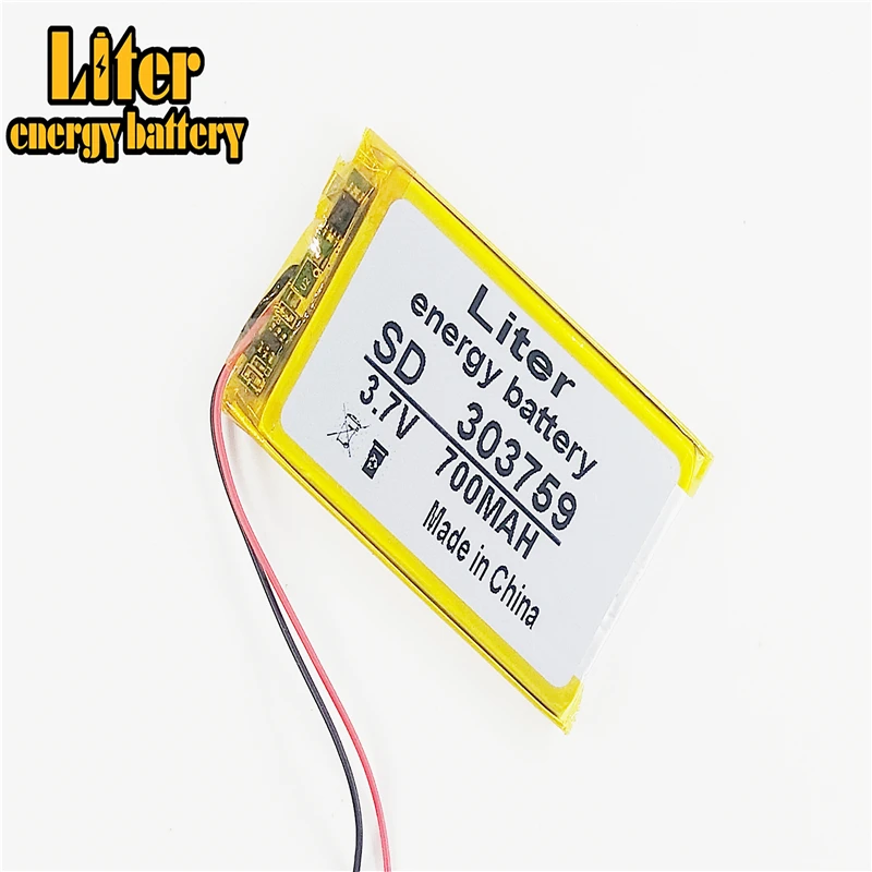 5PCS 3.7V 700mAh Polymer Li Lithium Battery 303759 For Music Player Phone Camera Record Bluetooth Earphone Speaker