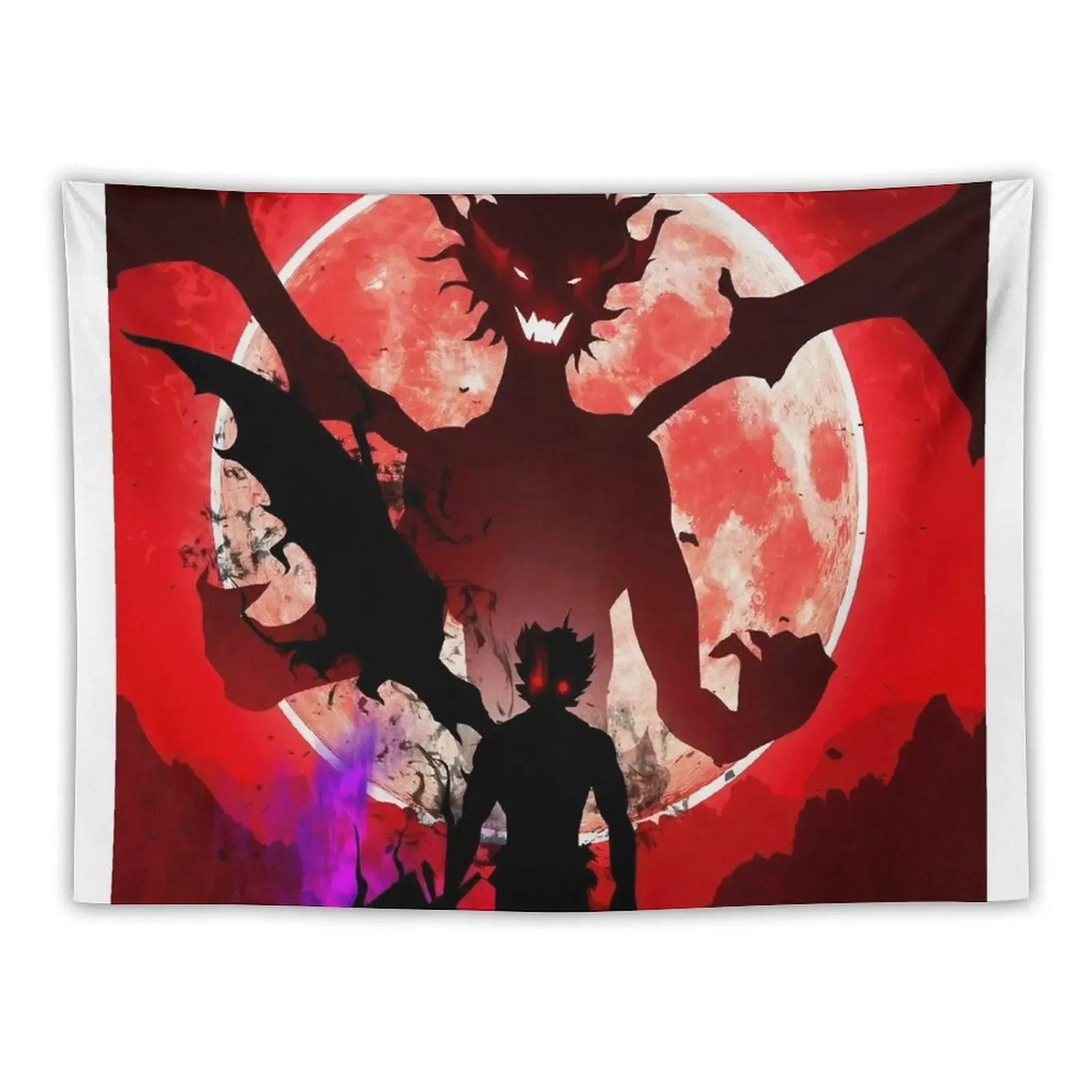 

Aesthetic Asta And Demon Red Moon Poster Tapestry Wall Deco Korean Room Decor Wall Hangings Decoration Tapestry