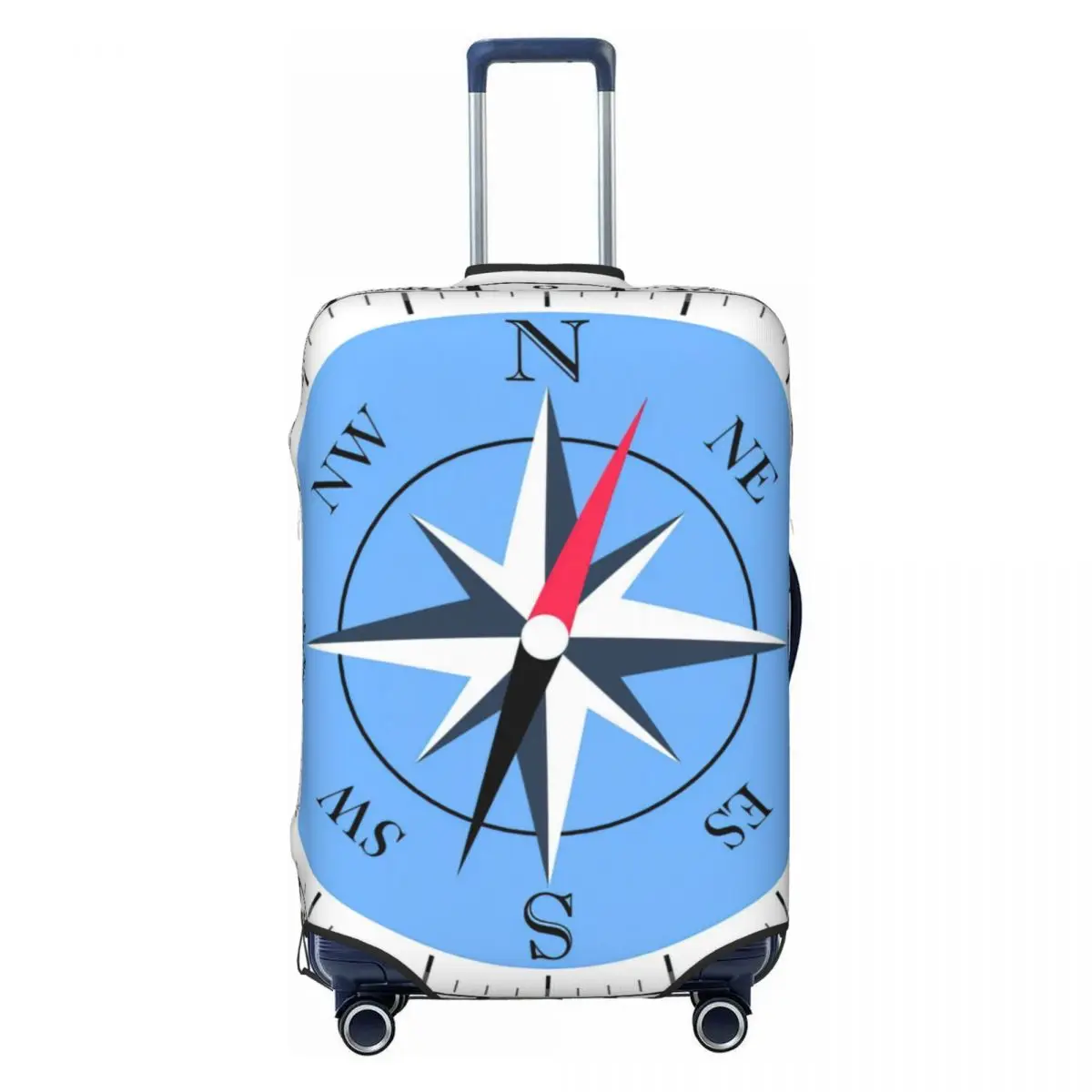 

Compass With Red Black Arrow And Wind Rose Print Luggage Protective Dust Covers Elastic Waterproof 18-32inch Suitcase Cover