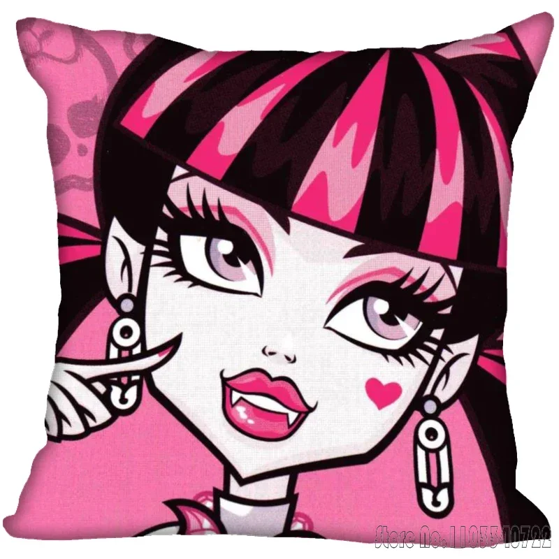 Anime Monster High Cushion Cover Plush Pillowcase Pillow Case Sofa Car Home Decor 45x45cm Kids Gift