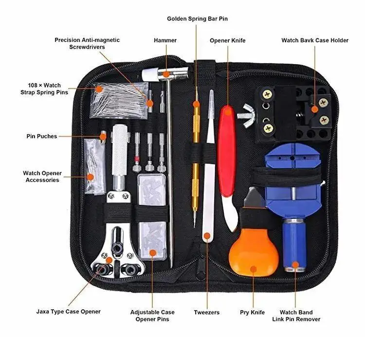 147 Watch Repair tool Kit Watchmaker Back Case Opener Link Pin Spring Bar Remover Horlogemaker Ger