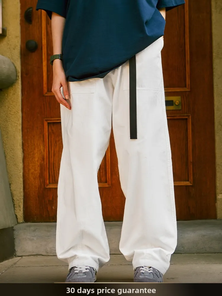 

NTED Spring Summer New Retro Chinese Trend Color Casual Pants Men's Loose Workwear Wide Leg Long Trousers Faionable