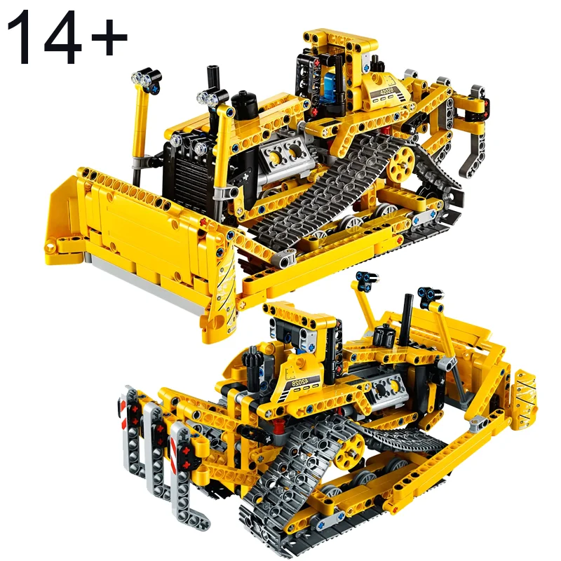 

617PCS Technical 2in1 Bulldozer Car Building Blocks City Automotive Vehicle Construction Bricks Toys Gift For Kid Boy Adult
