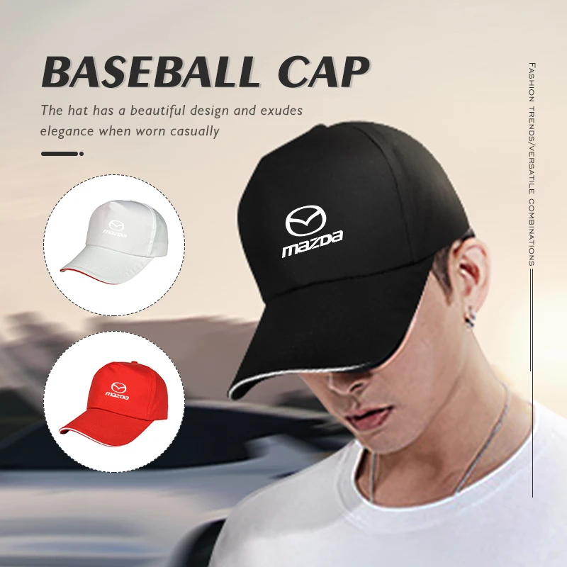 Unisex Adjustable Cotton Casual Plain Sun Hat Baseball Cap For Mazda Atenza Demio CX3 CX5 CX7 CX30 MX3 MX5 Speed MPE MS