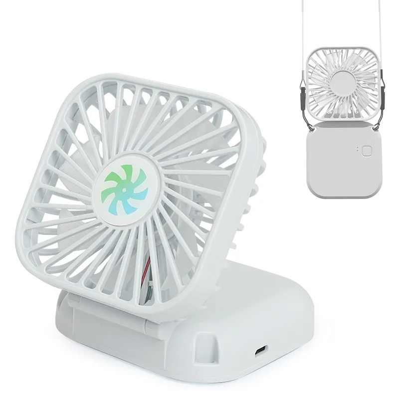 Neck Hanging Mini Fan Silent Office Desktop Cooling Fan USB Rechargeable Multifunctional Outdoor Handheld Small Fan