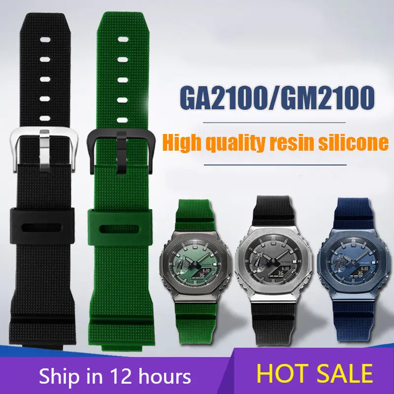 16mm High Quality Resin Silicone Watchband for Casio G-SHOCK GM2100 GA-2100 Series Waterproof Wear-resistant Watch Accessories