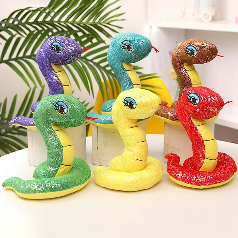 Chinese New Year Sequin Snake Decoration Kawaii Mascot Plush Stuffed 2025 Model Home Party Supply Decoration Festival Kids Gifts